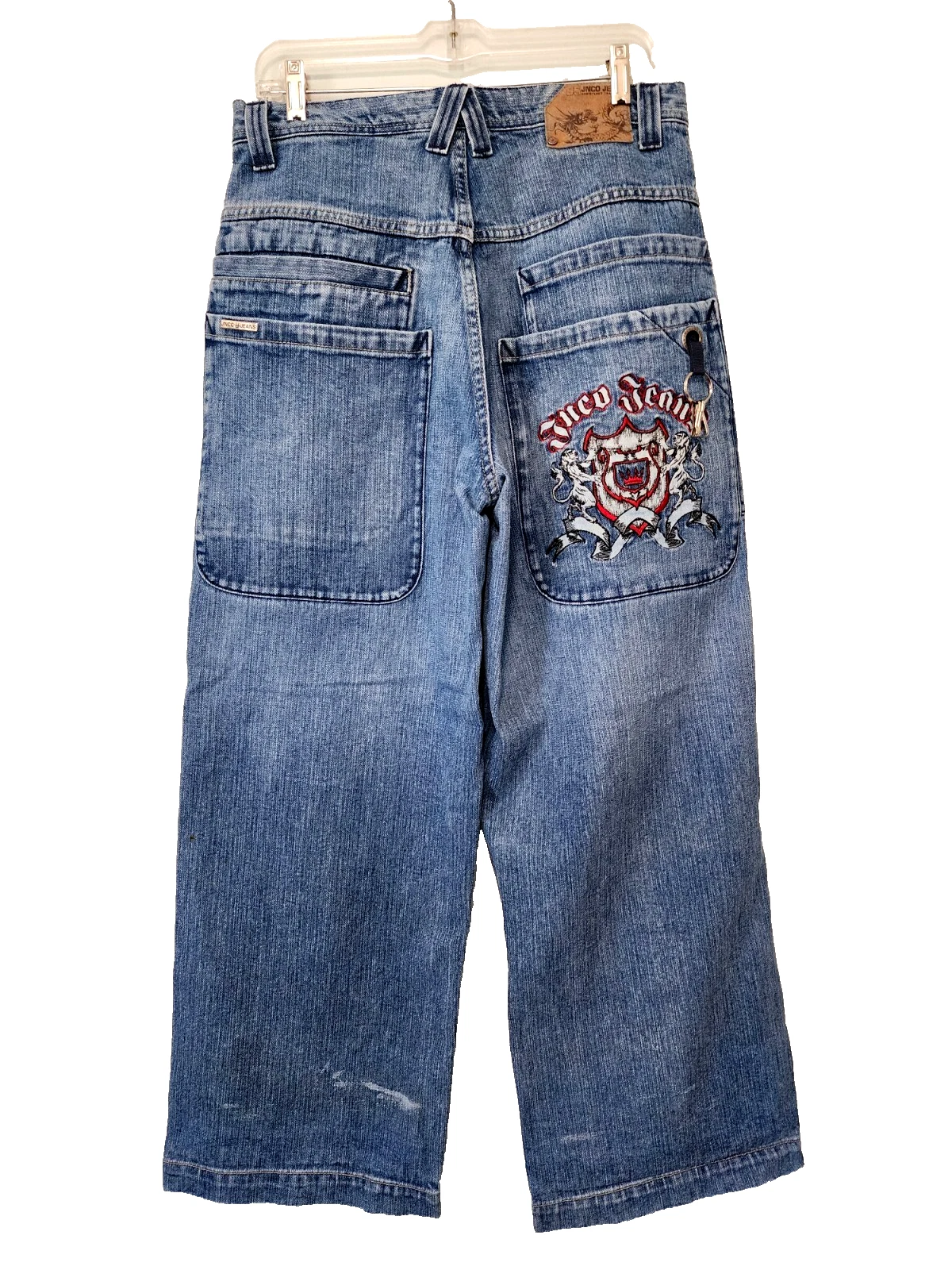 Vintage 90's JNCO Embroidered Logo Crest Baggy Wide Leg Jeans Sz.32x30