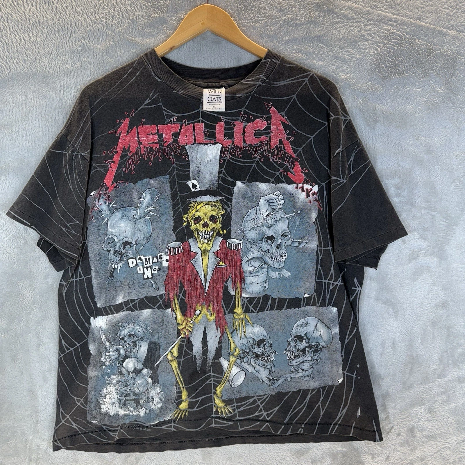 Metallica Ringmaster T-Shirt Mens XL Black Faded 1992